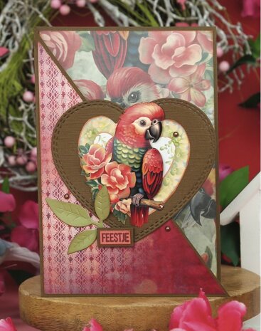 3D Push Out - Berries Beauties - Romantic Birds - Romantic Parrot