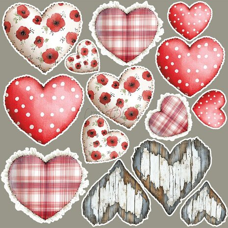 Craft O Clock Set of Mix Papers 20x20 cm Heart of the Sun CC-C74-HOS-09