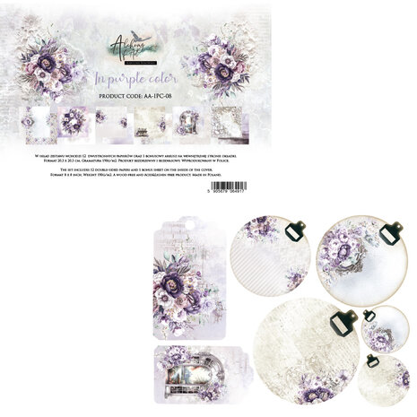 Art Alchemy Paper Collection Set 20,3x20,3 cm In Purple Colors
