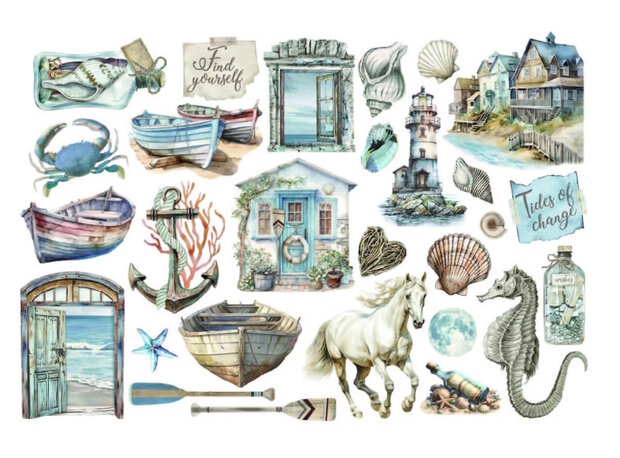 Stamperia Silent Sea Ephemera (28pcs) (DFLCT63)