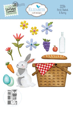 Elizabeth Craft Designs Sunny Days Die Picnic Basket &amp; Bunny (2234)