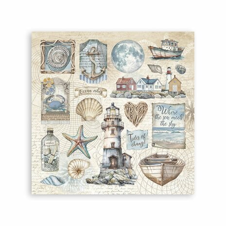 Stamperia Silent Sea Stickers (4pcs) (SBSTK01)