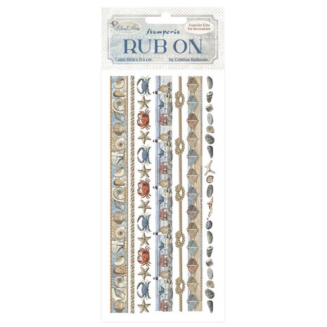 Stamperia Silent Sea Rub-On 4x8,5 Inch Stripes (DFLRB159)