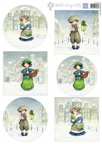 Marianne Design Decoupage Hetty&lsquo;s Snoesjes - Winter City HK1715 A4