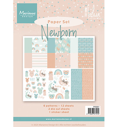 Marianne Design Paper set, New born by Marleen PK9201