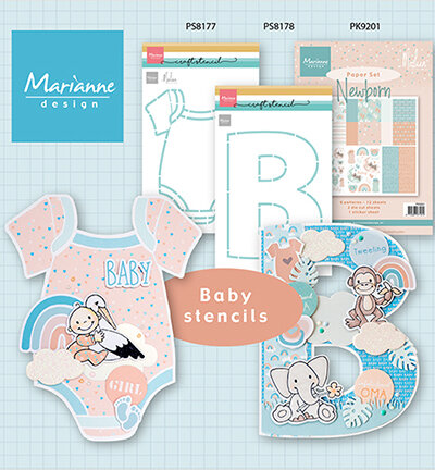 Marianne Design Paper set, New born by Marleen PK9201
