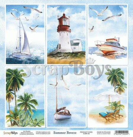 ScrapBoys Summer Breeze paper sheet DZ SUBR-06 