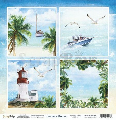 ScrapBoys Summer Breeze paper sheet DZ SUBR-05
