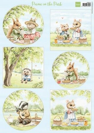Marianne Design Decoupage Picnic in the Park VK9610 A4, 6 images