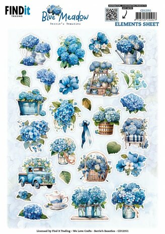 Cutting Sheet - Berries Beauties - Blue Meadow - Small Elements