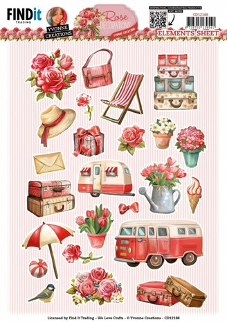 Cutting Sheets - Yvonne Creations - Rose Decorations - Small Elements