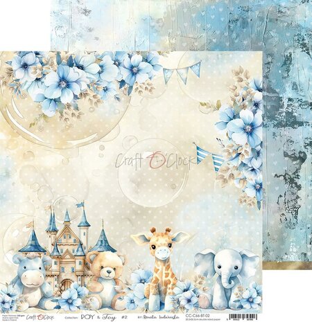 Craft O Clock Paper Collection Set 30,5x30,5cm Boy &amp; Toy, 250 gsm (6 double-sided sheets, 12 designs, bonus design 30,5x30,