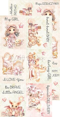 Craft O Clock Extras Set Mix 15x30 cm Girl &amp; Curl CC-C65-GC-13