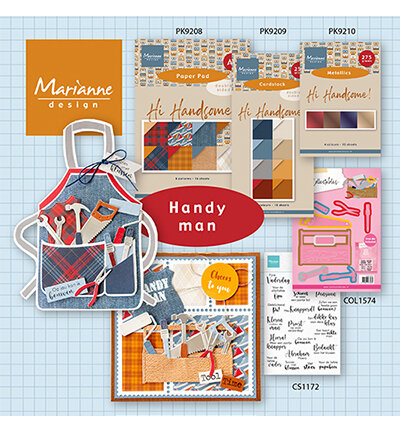 Marianne Design Cardstock Hi Handsome! - metallics PK9210