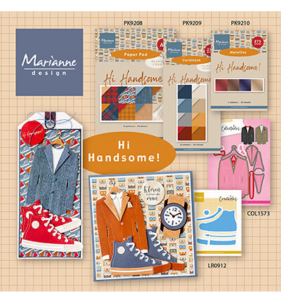 Marianne Design Cardstock Hi Handsome! - metallics PK9210
