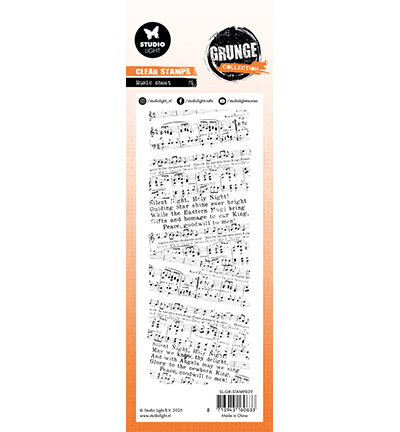 Studio Light Clear Stamp Music sheet Grunge Collection nr.839&nbsp;SL-GR-STAMP839