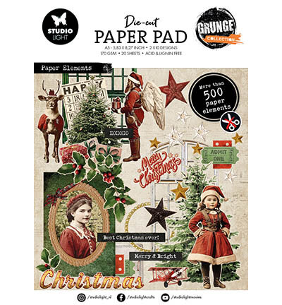 Studio Light Die-cut Paper Pad Background paper Grunge Collection nr.328 SL-GR-DCPP327