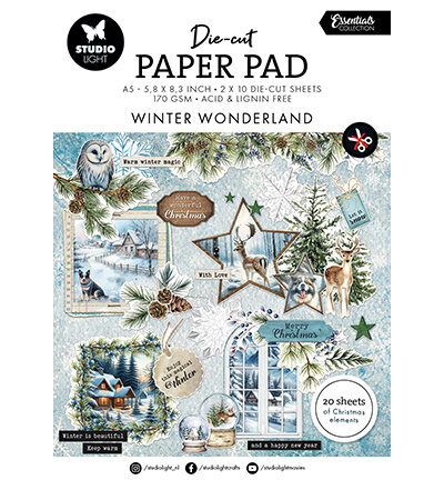 Studio Light Die-cut Paper Pad Winter wonderland Essentials nr.335 SL-ES-DCPP335