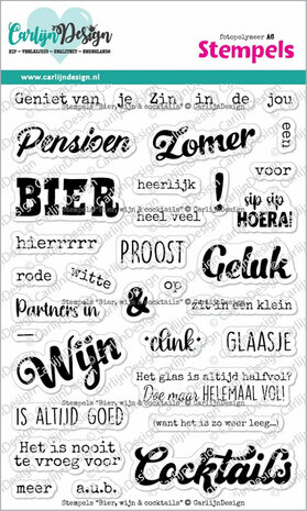 CarlijnDesign Clear stamp Bier, wijn &amp; cocktails CDST-0148