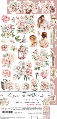 Craft O Clock Extras Set Flowers 15x30 cm Rose Emotions 250 grs 3x6 designs + 1 extra CC-C73-RE-11