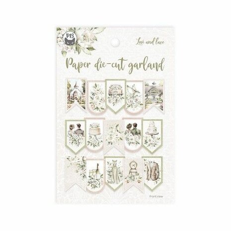 Piatek13 - Paper die cut garland Love and lace 15St P13-LAL-32