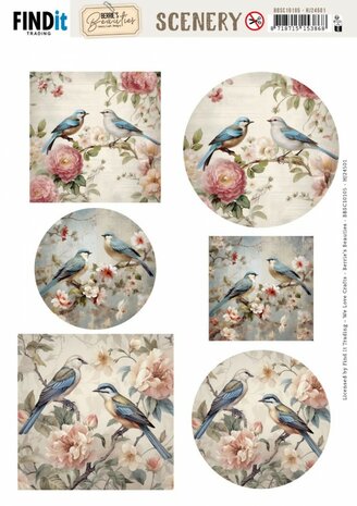 Scenery Push out - Berries Beauties - Bluebird Whispers BBSC10105