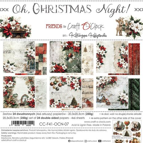 Craft O Clock Paper Pack 20x20 cm Oh Christmas Night&nbsp;CC-F41-OCN-07