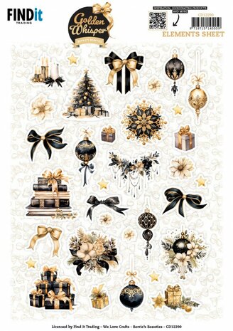 Cutting Sheet - Berries Beauties - Golden Whisper - Small Elements CD12290