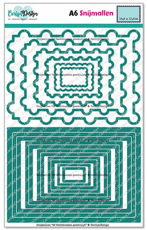 CarlijnDesign snijmallen A6 rechthoeken geschulpt CDSN-0322