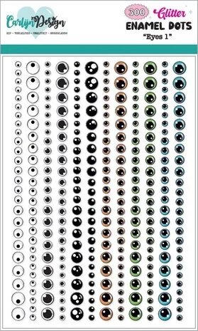 CarlijnDesign Glitter Enamel Dots Eyes 1 (300pcs) CDED-0012 
