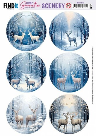 Scenery Push out - Berries Beauties - Deer - Round&nbsp;BBSC10073