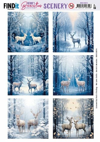 Scenery Push out - Berries Beauties - Deer - Square&nbsp;BBSC10074