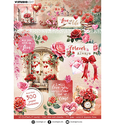 Studio Light Die Cut paper pad Paper elements Love of my life nr.273&nbsp;SL-LL-DCPP273