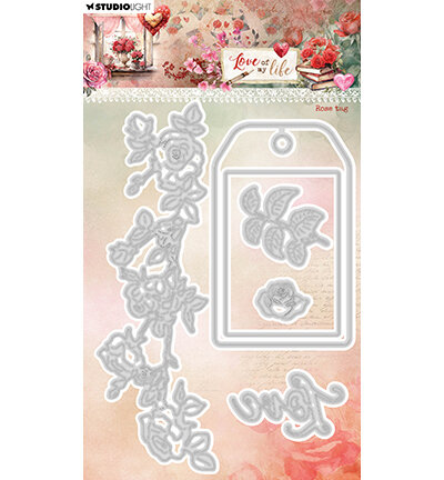 Studio Light Cutting Die Rose tag Love of my life nr.951