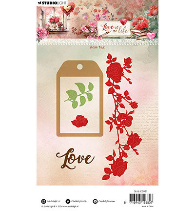 Studio Light Cutting Die Rose tag Love of my life nr.951