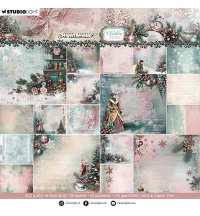 Studio Light JMA Designer Paper Pad Backgrounds Christmas Blush nr. 393 JMA-CB-DPP393