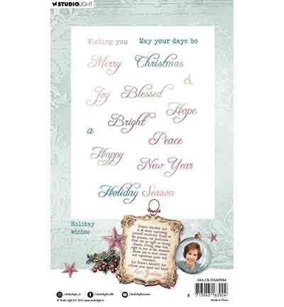Studio Light JMA Clear Stamp Holiday wishes Christmas Blush nr. 884 JMA-CB-STAMP884