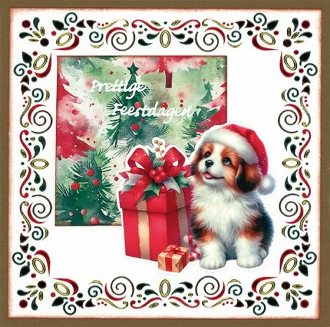 3D Cutting Sheet - Berries Beauties - A Very Furry Christmas - Puppy CD12383