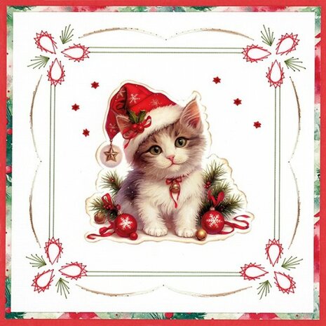 3D Cutting Sheet - Berries Beauties - A Very Furry Christmas - Kitten CD12382