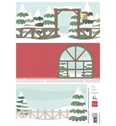 Marianne Design Decoupage, Merry Christmas backgrounds by Marleen AK0099
