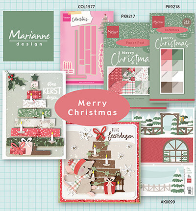 Marianne Design Decoupage, Merry Christmas backgrounds by Marleen AK0099