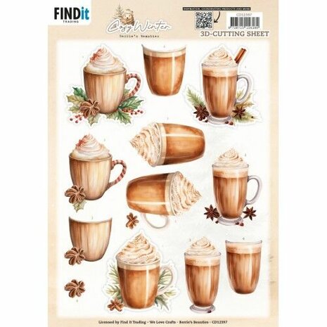 3D Cutting Sheet - Berries Beauties - Cosy WInter - Cosy Drinks