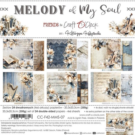 Craft O Clock Paper Pack 20x20 cm Melody of my Soul CC-F42-MMS-07