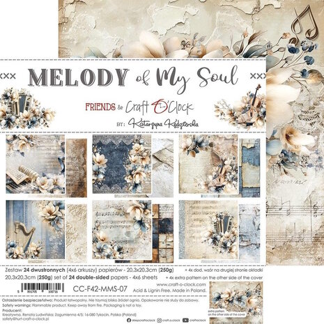 Craft O Clock Paper Pack 20x20 cm Melody of my Soul CC-F42-MMS-07