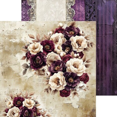Craft O Clock Paper Pack 20x20 cm Plum &amp; Caramel CC-C80-PC-07