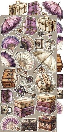 Craft O Clock Extras Set plum 15x30 cm Plum &amp; Caramel CC-C80-PC-12