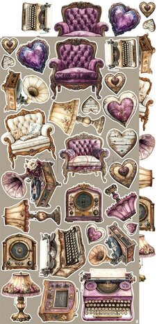 Craft O Clock Extras Set plum 15x30 cm Plum &amp; Caramel CC-C80-PC-12