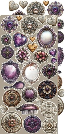 Craft O Clock Extras Set plum 15x30 cm Plum &amp; Caramel CC-C80-PC-12