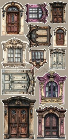 Craft O Clock Extras Set plum 15x30 cm Plum &amp; Caramel CC-C80-PC-12