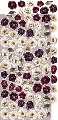 Craft O Clock Extras Set flowers 15x30 cm Plum &amp; Caramel CC-C80-PC-11